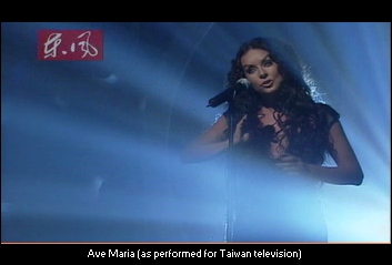 Ave Maria, as performed by Miss Sarah for Taiwan television...