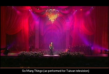 So Many Things, as performed by Miss Sarah for Taiwan television...