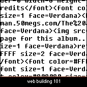 the web site building 101 page - share our joys and frustations about putting this web site together...